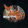 A BLUETILE WILDERNESS DEER HOODIE BLACK featuring two deer in the wilderness by Bluetile Skateboards.