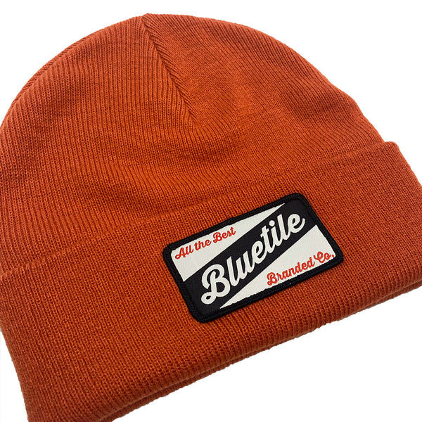 A Bluetile Skateboards BLUETILE CRAFT PATCH BEANIE AUTUMN, perfect for the autumn season.