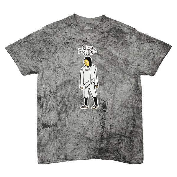 A Bluetile Skateboards BLUETILE FAVORITE SKATER TEE SMOKE GREY with a picture of a man in a space suit.
