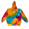 A BLUETILE PEACE OUT TIE DYE HOODIE YELLOW with a logo on it, featuring the BLUETILE pattern from Bluetile Skateboards.