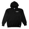 A BLUETILE X SKATESHOPDAY HOODIE BLACK with the word champion on it.