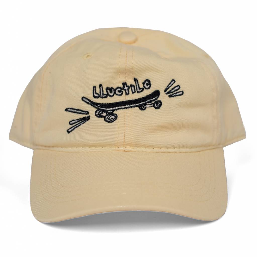 A stylish BLUETILE "SKATE BORED" DAD HAT BUTTER from Bluetile Skateboards.