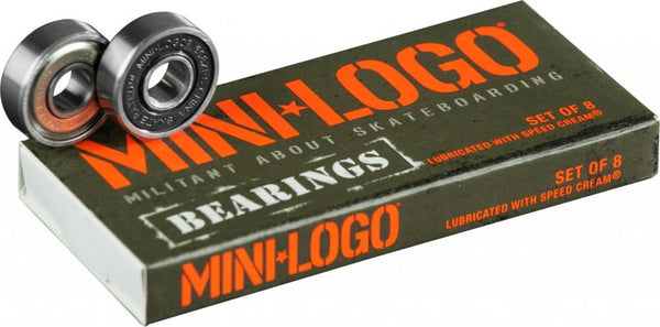 A box of Mini Logo bearings 8-count.