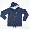 A BLUETILE SINCE 2001 HOODED COACHES JACKET NAVY by Bluetile Skateboards.