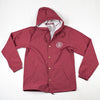 The BLUETILE SUPPLY CO HOODED COACHES JACKET (BURGUNDY) by Bluetile Skateboards.
