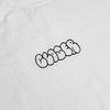 A CLOSER X MIKE GIGLIOTTI BUBBLE TEE WHITE with the word peace printed on it.
