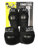 A combo pack of 187 knee and elbow pads in size LRG/XL, featuring a contoured design and superior foam system, displayed in packaging with a yellow background.