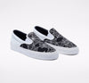A pair of CONVERSE CONS ONE STAR CC SLIP WHITE / BLACK / WHITE shoes in white and black.
