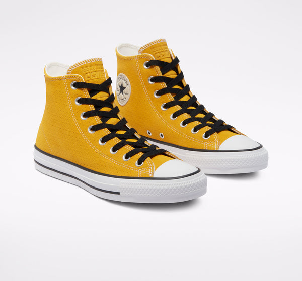 CTAS PRO HI CONVERSE CONS CHUCK TAYLOR ALL STAR PRO HI GOLD DART / WHITE / BLACK, an upgraded version of the iconic Chuck Taylor All Star Hi.