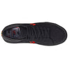 A pair of black CONVERSE LOUIE LOPEZ PRO MID BLACK / POPPY GLOW / AMARILLO sneakers with a red logo on them.