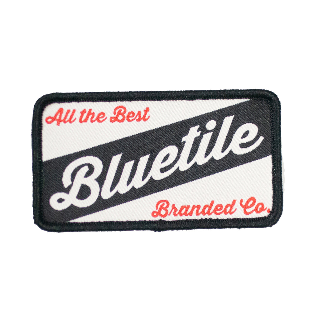 All the best Bluetile Skateboards embroidered patch.