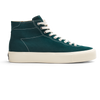 A green Last Resort AB VM001 HI CANVAS EMERALD/WHITE high top sneaker with white soles.