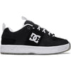 A black and white DC Lynx OG Skate Jawn shoe featuring a white logo, perfect for skate jawn and skateboarders.