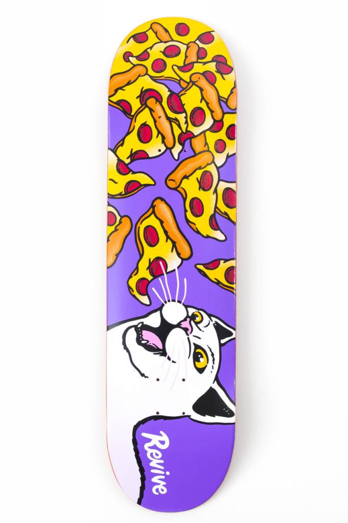 【RIPNDIP×REVIVE SKATE BOARD】VS Cat 8inch REVIVE CATS VS PIZZA (MULTIPLE SIZES)– Bluetile Skateboards