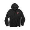 A black hoodie with a Miami Heat logo on the left chest.