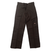 A DICKIES BLUETILE DOUBLE KNEE WORK PANT BROWN with a button on the side.