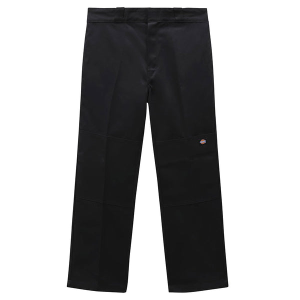 A pair of DICKIES BLUETILE DOUBLE KNEE WORK PANT BLACK with buttons on the side.
