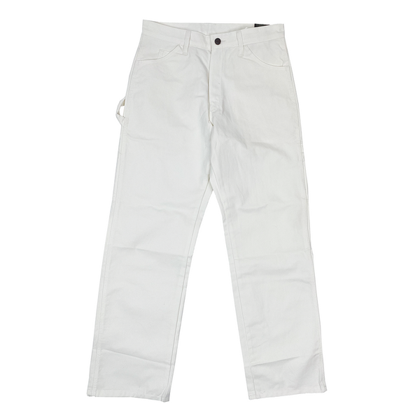 A pair of DICKIES BLUETILE RELAXED FIT UTILITY PANT WHITE on a white background.