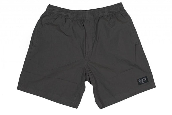 A Bluetile Skateboards hybrid beach short with a pocket on the side, perfect for comfortable wear while enjoying the waves crashing.