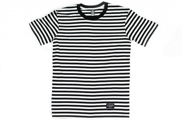 A soft and functional Bluetile Surplus Striped Tee Black / White t-shirt from Bluetile Skateboards.