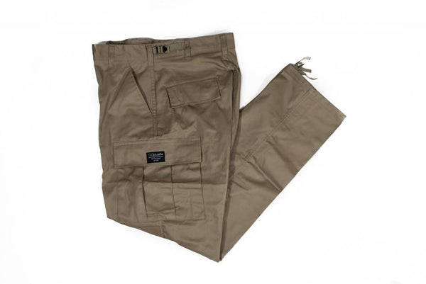 A durable pair of BLUETILE SURPLUS CARGO PANT KHAKI from Bluetile Skateboards on a white background.