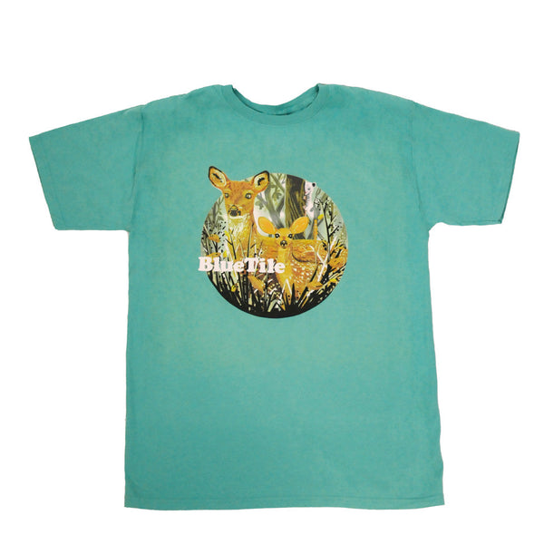 A BLUETILE WILDERNESS DEER T-SHIRT MOSS by Bluetile Skateboards, perfect for the wilderness enthusiast.