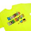 A colorful BLUETILE SKATEBOARDS Ransom T-shirt.