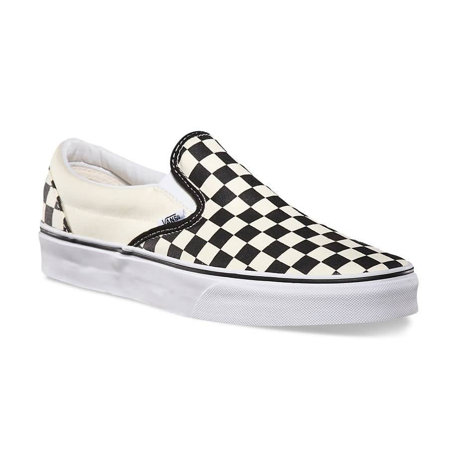 A VANS Classic Slip-On Black/White Checkerboard sneakers.