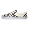 A pair of VANS Classic Slip-On Black/White Checkerboard sneakers.