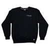 A black Bluetile Skateboards Todd Francis Crewneck sweatshirt with a logo on it made of DRI-POWER® FLEECE material.