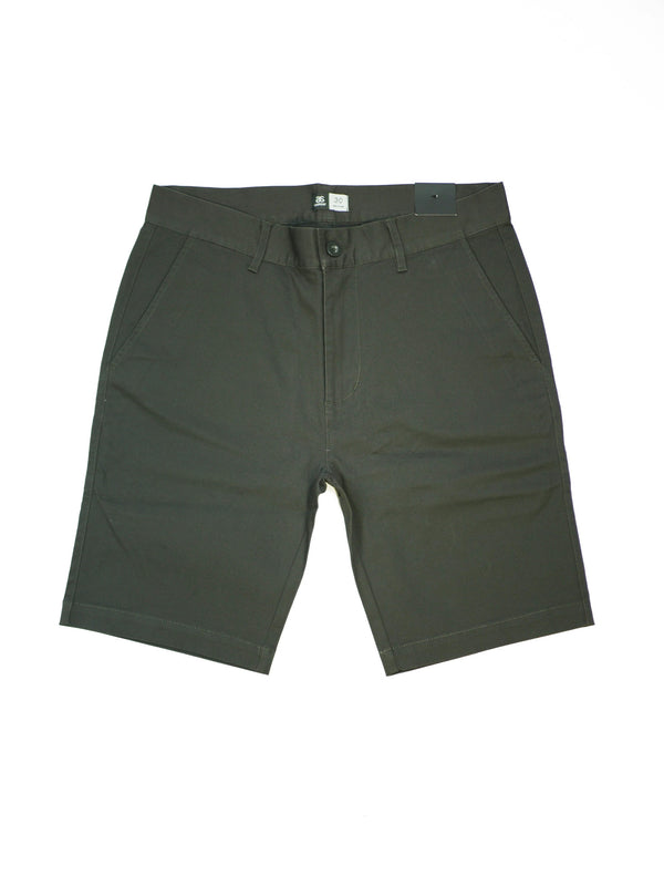 A pair of Bluetile Skateboards men's shorts in olive green named BLUETILE SURPLUS SHORT GREY.