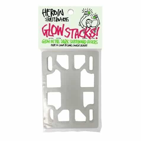 A package of HEROIN 1/8 GLOW STACKS RISERS in HEROIN packaging.
