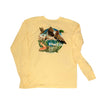 A BLUETILE WILDERNESS DUCKS LONG SLEEVE SUMMER SQUASH t-shirt featuring an image of a duck surrounded by birds.