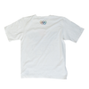A BLUETILE SUMMER GAMES T-SHIRT WHITE with a Olympic logo on it. (Brand: Bluetile Skateboards)