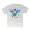 A BLUETILE SUMMER GAMES T-SHIRT ASH GREY featuring an eagle and Olympic rings, perfect for fans of the Summer Games. (Brand Name: Bluetile Skateboards)
