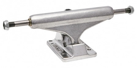 An INDEPENDENT STD 129 polished skateboard truck on a white background.