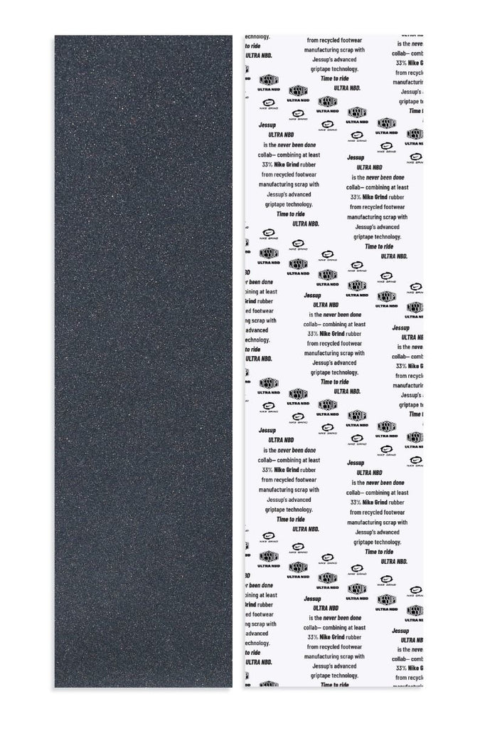 A sheet of black and white JESSUP GRIPTAPE NBD NIKE REGRIND 9X33 on a white background.