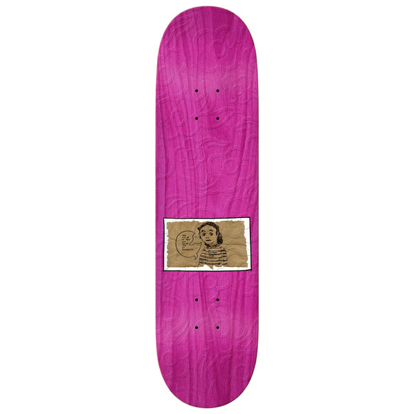 A KROOKED SEBO DRIED OUT EMBOSSED skateboard with a picture of a girl on it.