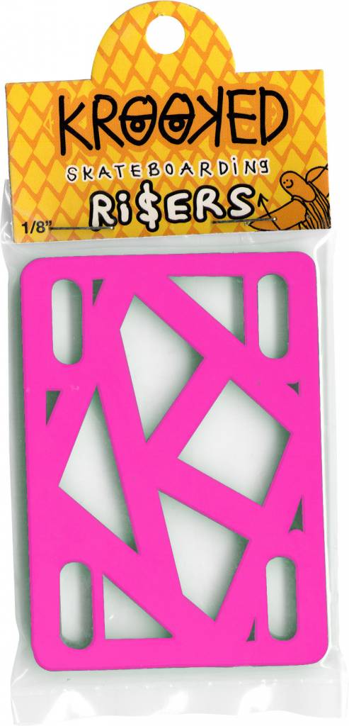 Pink KROOKED RISER PADS 1/8" skateboard grippers.