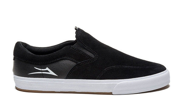 A black LAKAI OWEN VLK BLACK slip-on sneaker.