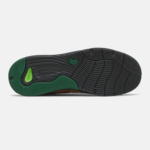 The back of an NB NUMERIC TIAGO 1010 BROWN / GREEN shoe.