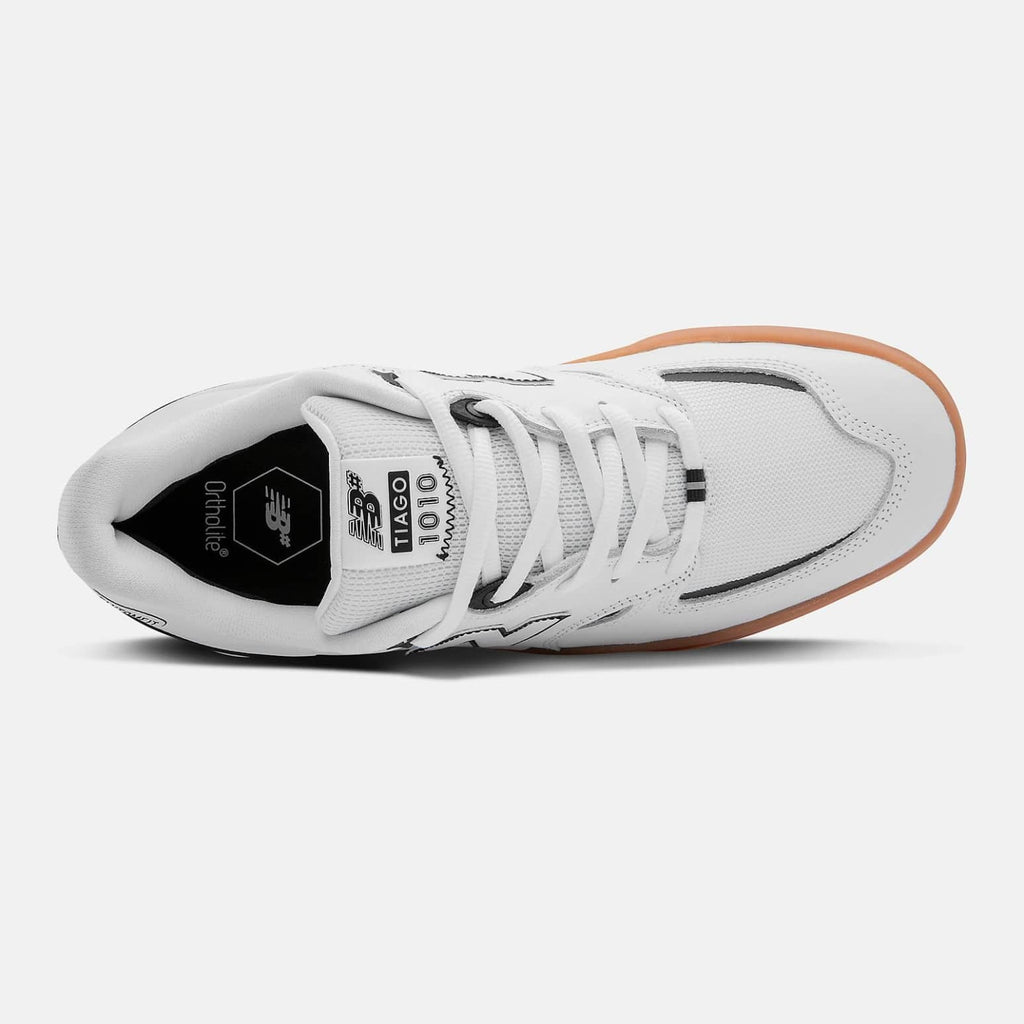 A NB NUMERIC TIAGO 1010 WHITE/BLACK/GUM sneaker on a white background.