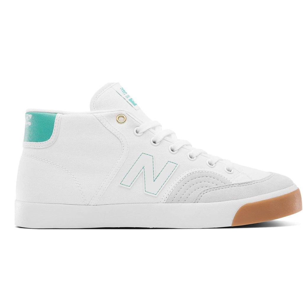 A white and teal NB Numeric 213 Sammaria White / Blue sneaker.