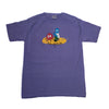 A BLUETILE CAMP FIRE T-SHIRT LAVENDER with two cartoon characters on it.