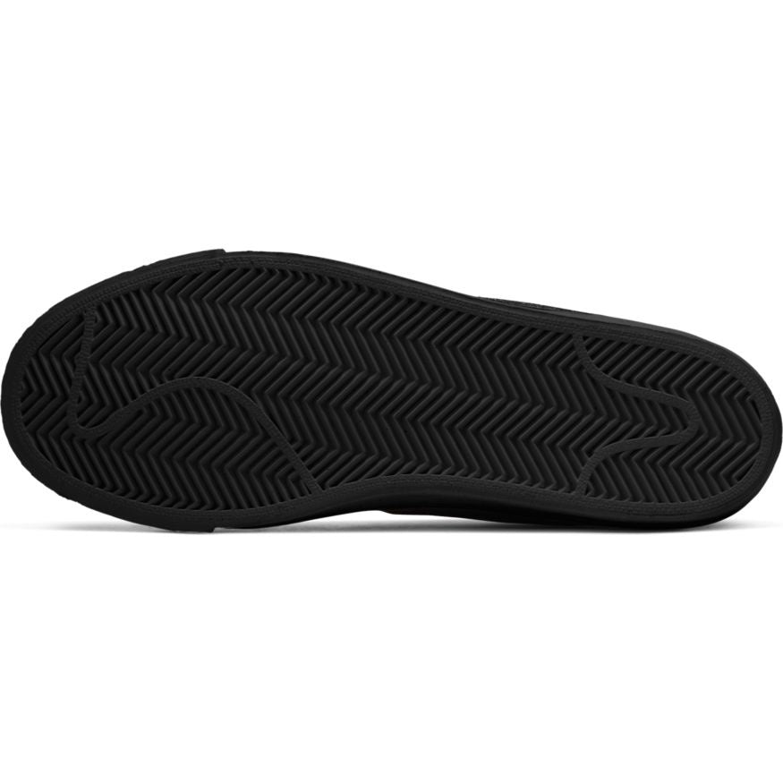 A pair of NIKE SB BLAZER MID BLACK / WHITE / BLACK shoes from Nike.