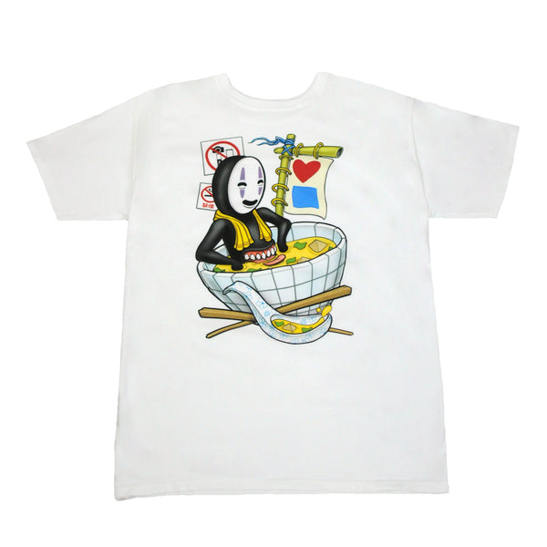 A BLUETILE MISO BATH T-SHIRT WHITE with a cartoon character on it, manufactured by Bluetile Skateboards.