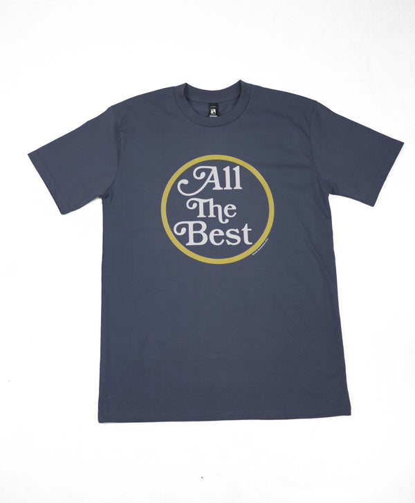 Bluetile Skateboards "ALL THE BEST" LOGO T-SHIRT PETRO BLUE.