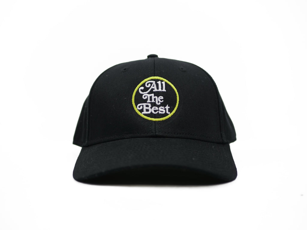 A BLUETILE ALL THE BEST SNAP BACK BLACK hat by Bluetile Skateboards with the words 'all for the best' on it.