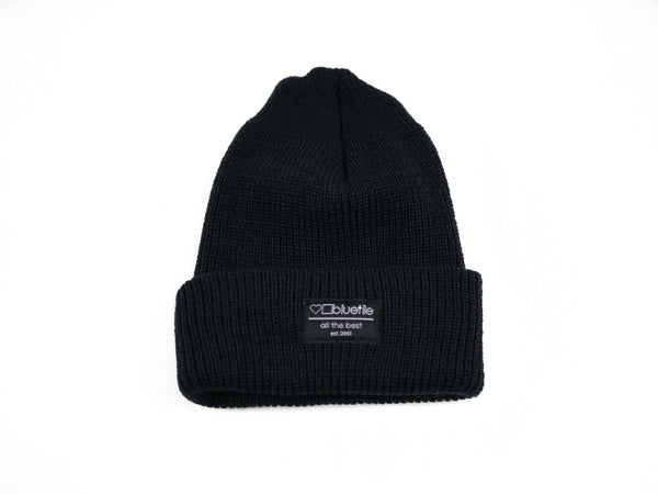 A Bluetile Surplus Army Beanie Dark Navy on a white background, with an army surplus aesthetic. 

Brand Name: Bluetile Skateboards