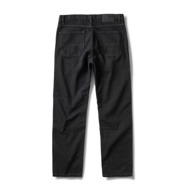 A pair of black VANS V96 RELAXED RZ PANTS BLACK on a white background.